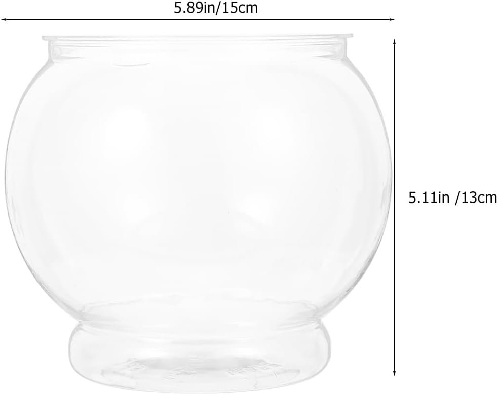 OEM 5.85 Inch Clear Plastic Globe Mini Fish Tank Unbreakable Tabletop Aquarium Bowl for Office Desk Decor Feeding Container Factory