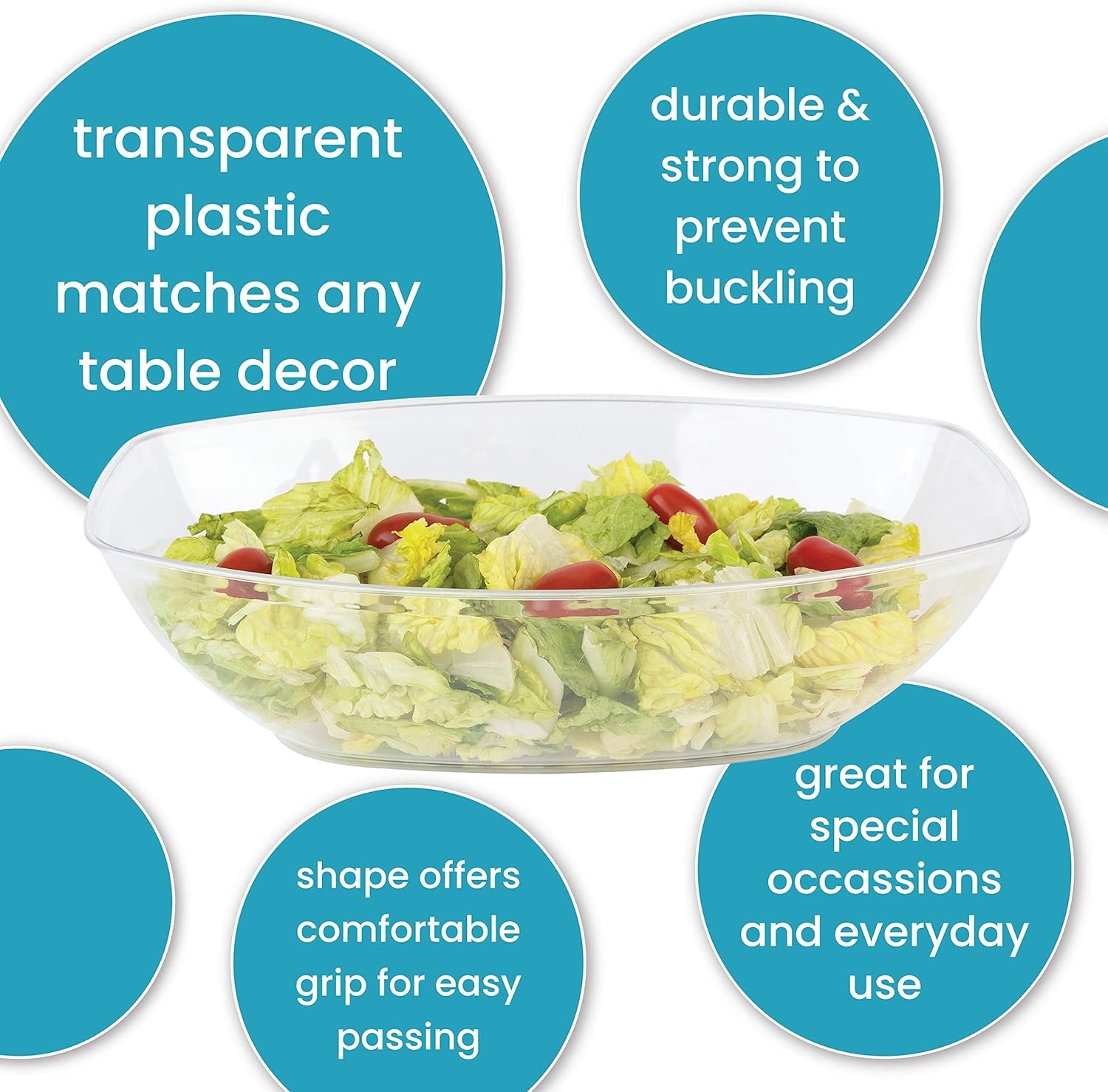 Wholesale Disposable Oval Serving Bowls 72-Ounce Capacity for Party Snacks or Salads Plastic Clear Pack of 4 Factory