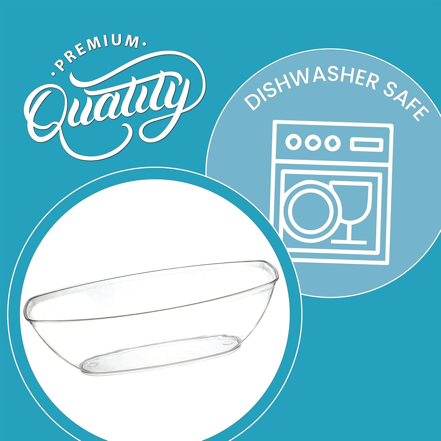 Wholesale Disposable Oval Serving Bowls 72-Ounce Capacity for Party Snacks or Salads Plastic Clear Pack of 4 Factory