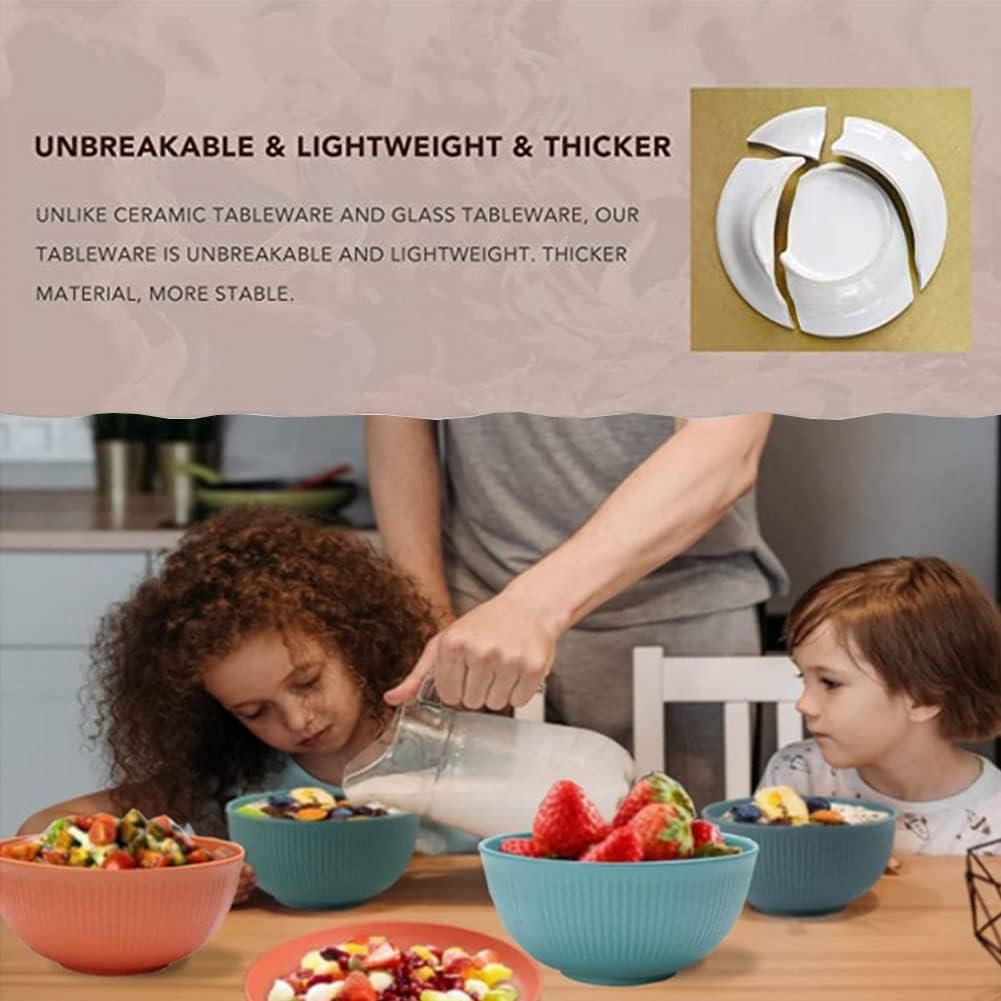 Wholesale Unbreakable 24 oz Cereal Bowls Reusable Wheat Straw Fiber Lightweight Set Dishwasher Microwave Safe for Snacks Cereal Ice Cream Soup Rice 4 Pack Factory Wholesale Unbreakable 24 oz Cereal Bowls Reusable Wheat Straw Fiber Lightweight Set Dishwasher Microwave Safe for Snacks Cereal Ice Cream Soup Rice 4 Pack Factory