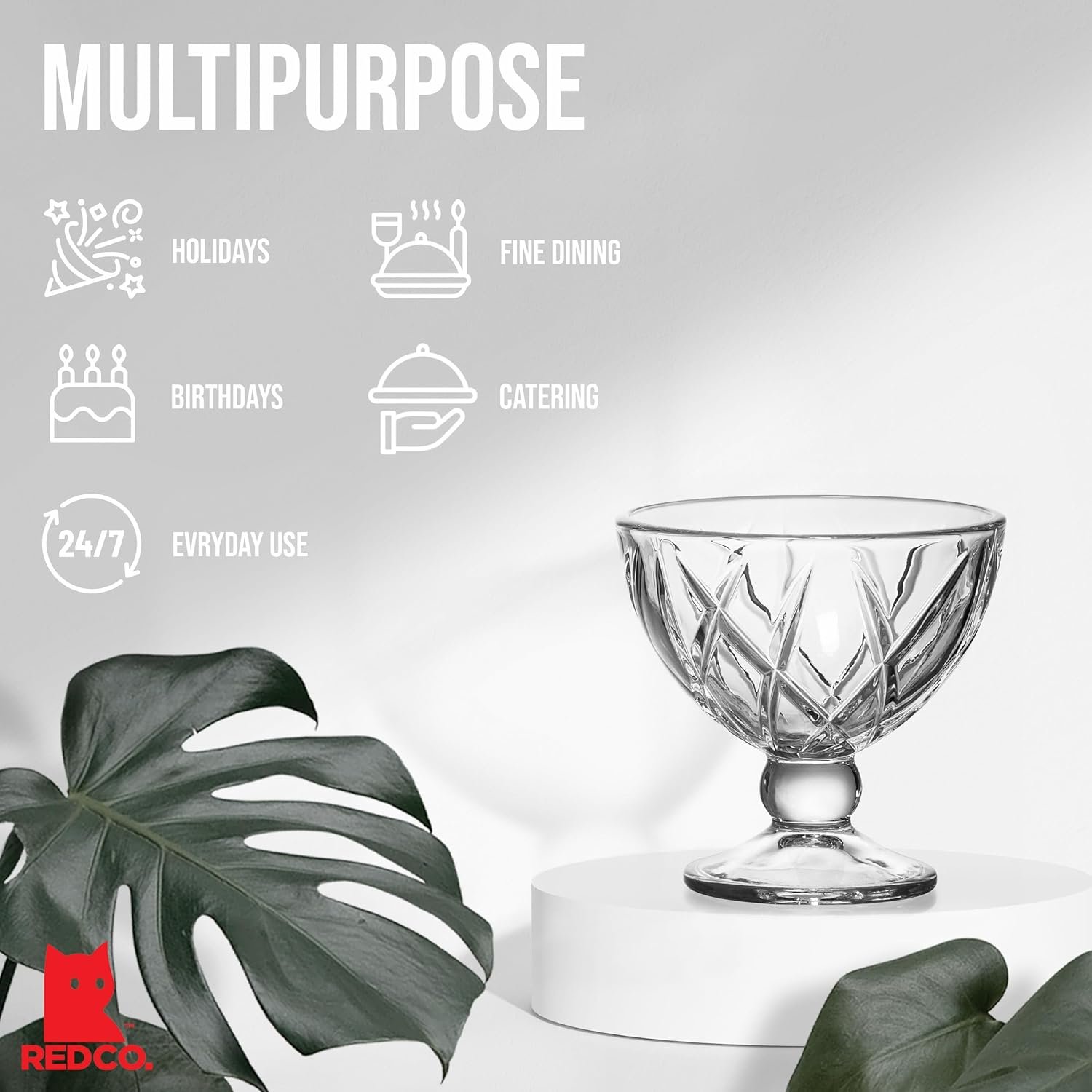 Wholesale Premium Crystal Clear Glass Footed Dessert Cups 9oz Ice Cream Bowls for Parfait Fruit Salad Pudding Set of 6 Factory