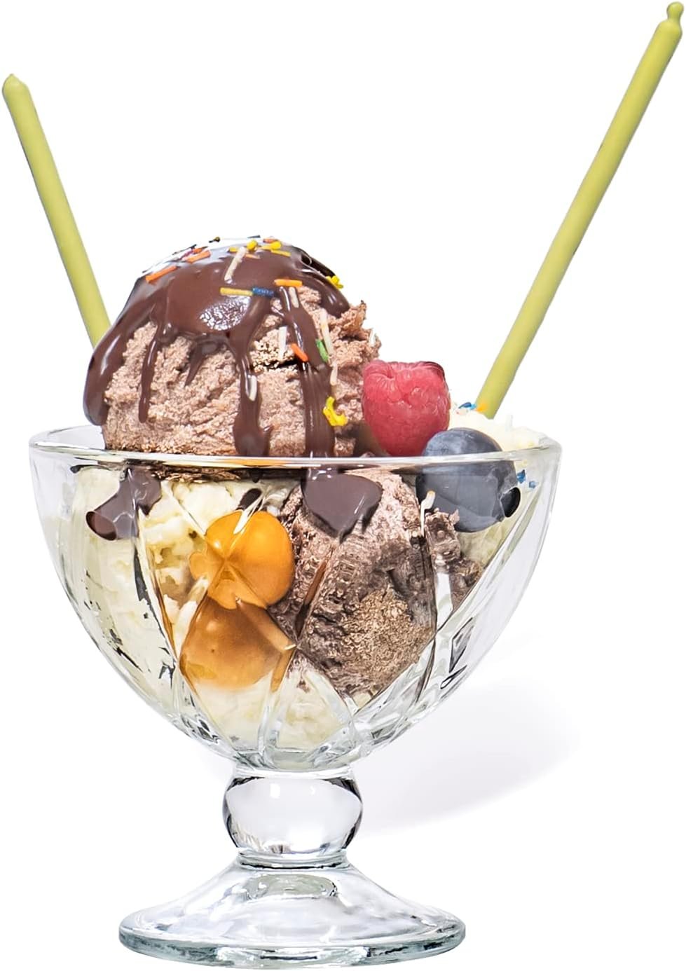 Wholesale Premium Crystal Clear Glass Footed Dessert Cups 9oz Ice Cream Bowls for Parfait Fruit Salad Pudding Set of 6 Factory