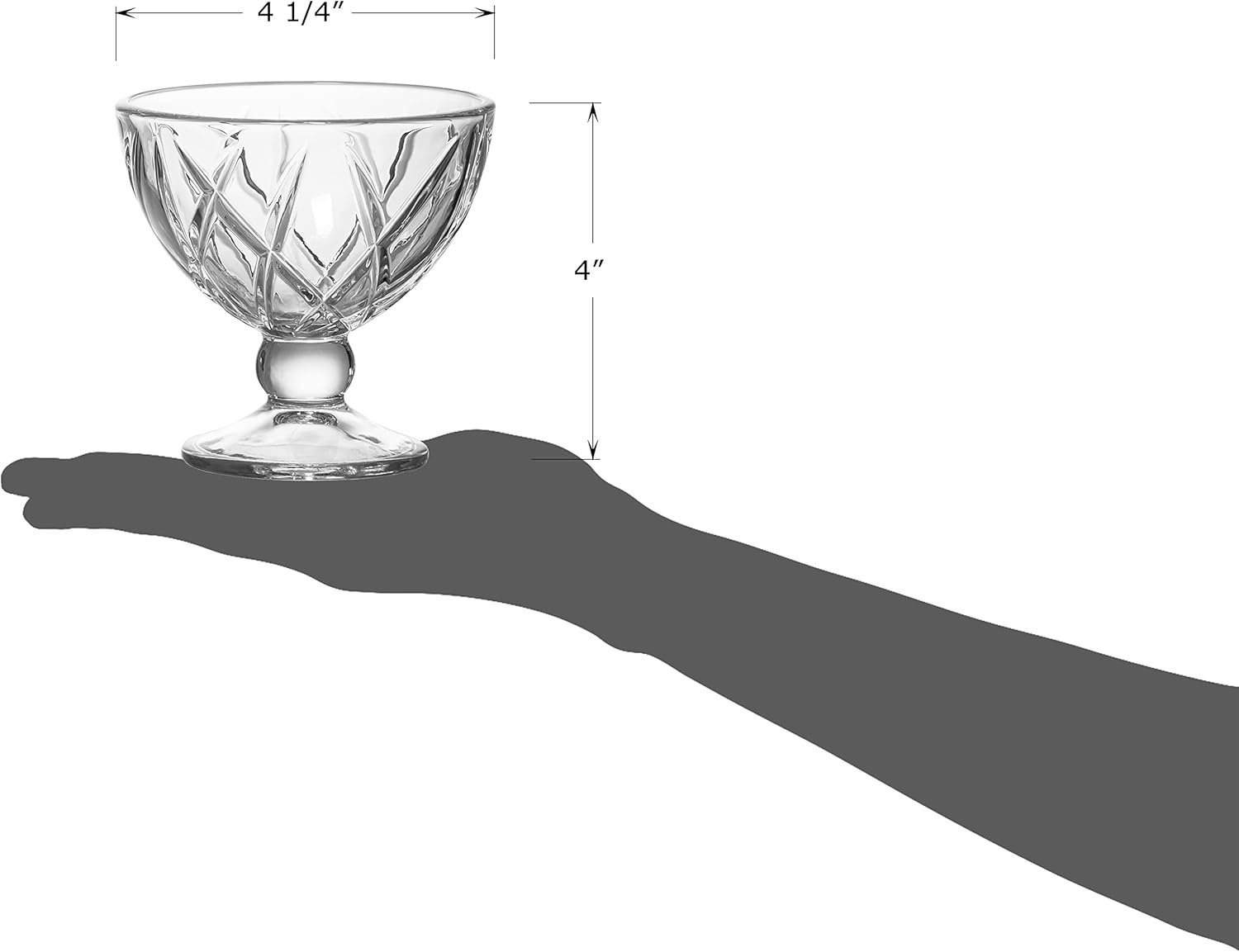 Wholesale Premium Crystal Clear Glass Footed Dessert Cups 9oz Ice Cream Bowls for Parfait Fruit Salad Pudding Set of 6 Factory