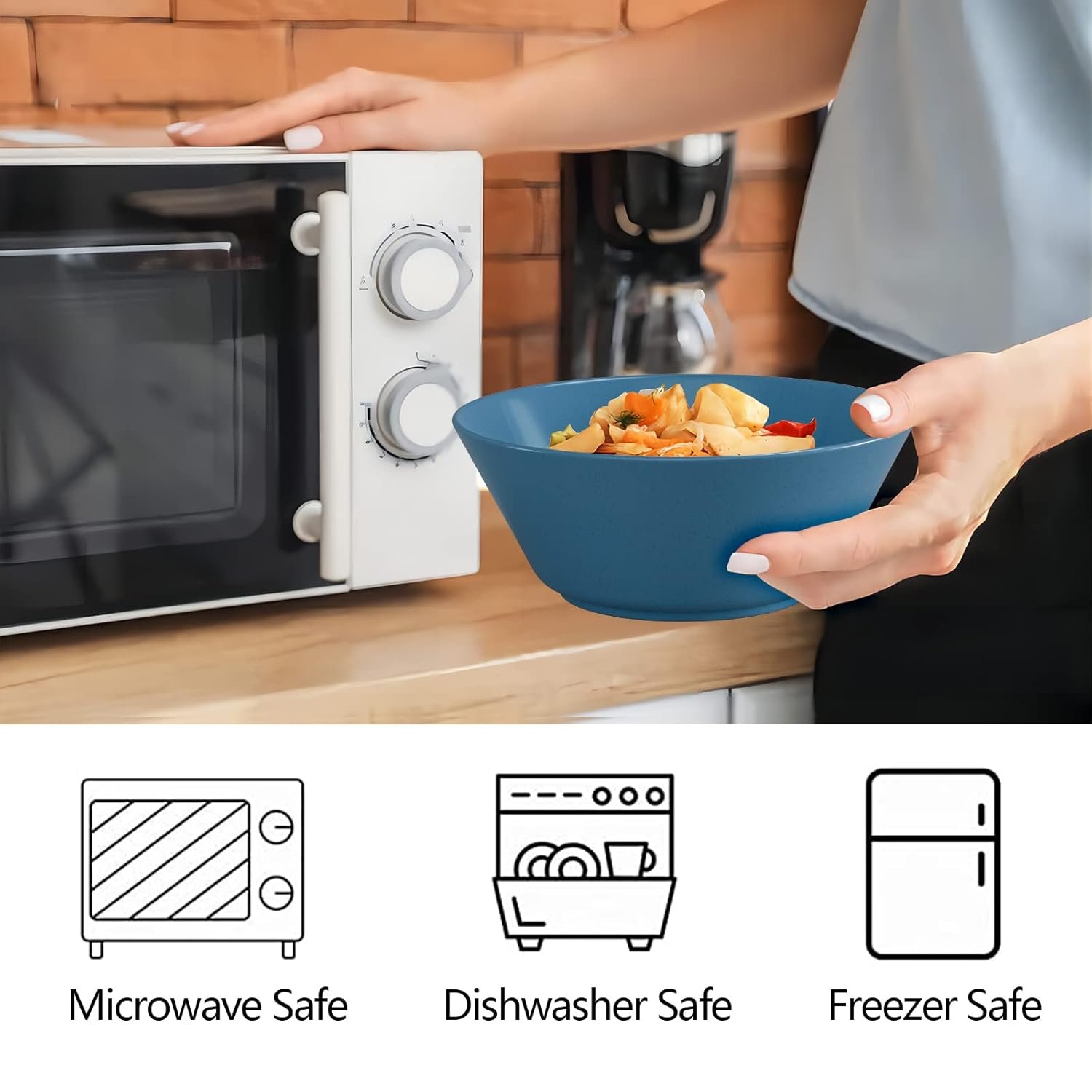 Wholesale 50 Oz Large Unbreakable Wheat Fiber Cereal and Salad Bowls Sturdy Stackable Serving Set BPA-Free Microwave Dishwasher Safe Lightweight for Oatmeal Snacks Factory