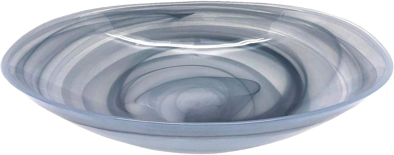 MARIPOSA Alabaster Stone Large Oval Bowl, Large, Gray