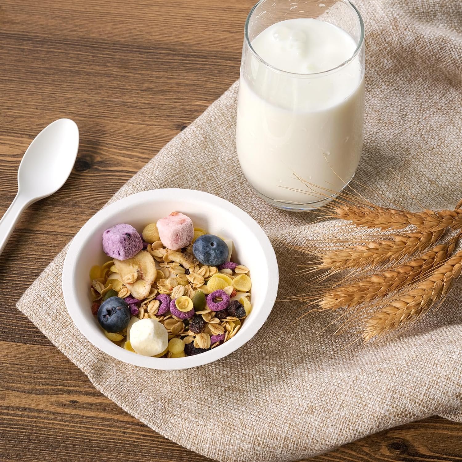 Wholesale 150 Pack 8 oz Compostable Heavy-Duty Disposable Biodegradable Paper Soup Bowls Made of Natural Bagasse for Salad Dessert Milk Cereals Factory