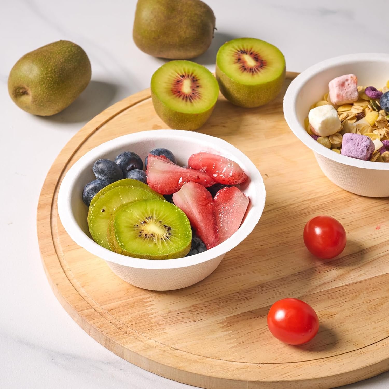 Wholesale 150 Pack 8 oz Compostable Heavy-Duty Disposable Biodegradable Paper Soup Bowls Made of Natural Bagasse for Salad Dessert Milk Cereals Factory