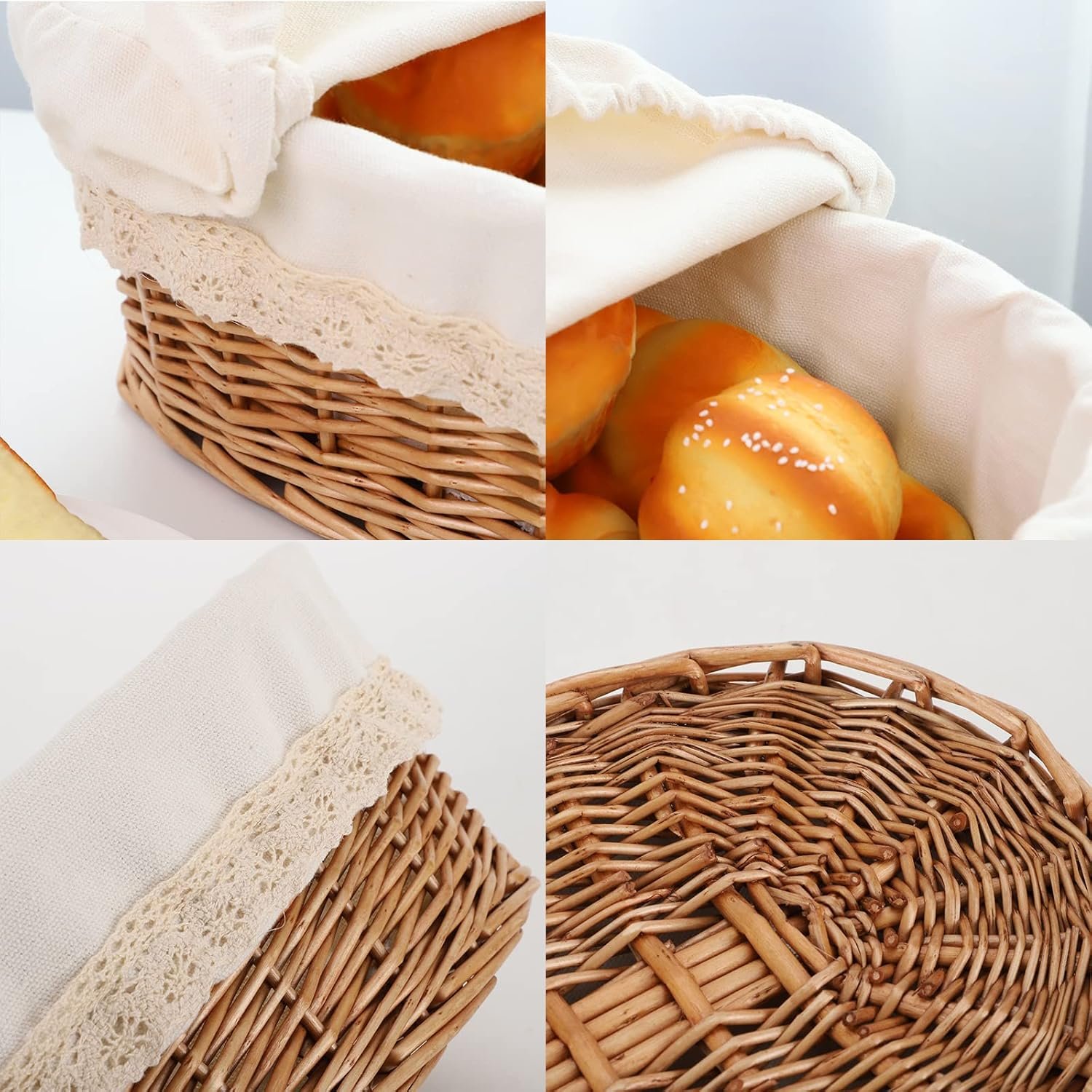 OEM Round Woven Wicker Bread Basket for Serving Sourdough Proofing with Removable Liner and Cover Factory OEM Round Woven Wicker Bread Basket for Serving Sourdough Proofing with Removable Liner and Cover Factory