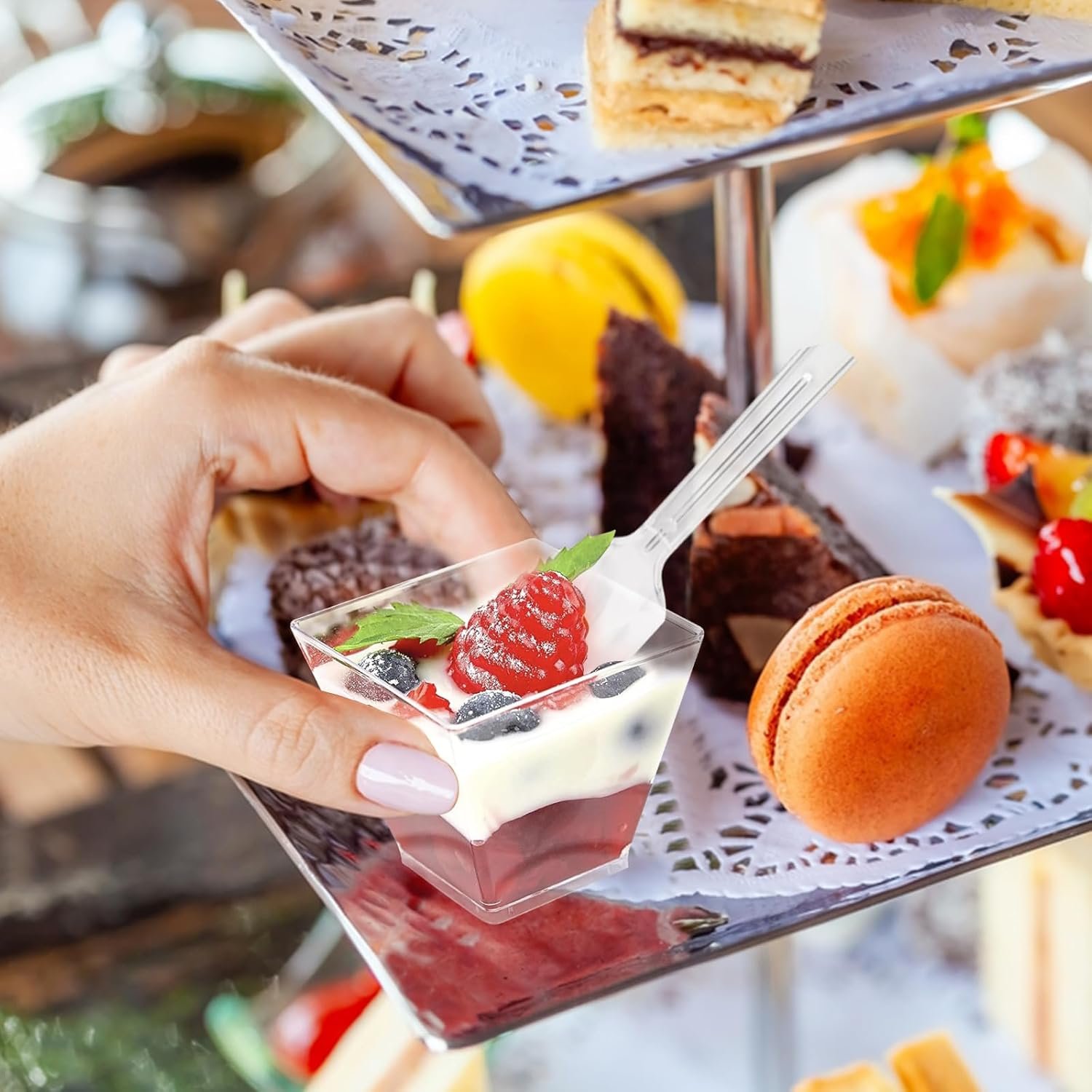 Wholesale 100 Pack 4 oz Clear Plastic Dessert Cups with Lids Spoons Disposable Parfait Pudding Jello Shooter Bowls for Ice Cream Trifle Fruit Yogurt Appetizer Snacks Party Serving supplier Wholesale 100 Pack 4 oz Clear Plastic Dessert Cups with Lids Spoons Disposable Parfait Pudding Jello Shooter Bowls for Ice Cream Trifle Fruit Yogurt Appetizer Snacks Party Serving supplier