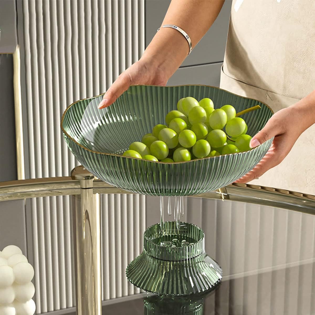 OEM Drain Fruit Tray for Home Coffee Table Candy Snack Basket Green Fruit Basin Manufacturer OEM Drain Fruit Tray for Home Coffee Table Candy Snack Basket Green Fruit Basin Manufacturer