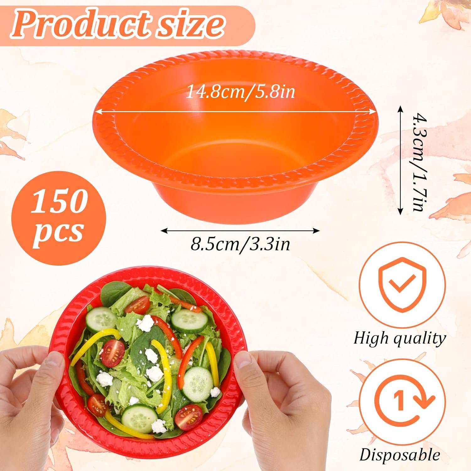 Wholesale 150 Pcs 12 oz Disposable Plastic Serving Bowls for Salad Soup Dessert Snacks Thanksgiving Halloween Christmas Party Picnics Factory Wholesale 150 Pcs 12 oz Disposable Plastic Serving Bowls for Salad Soup Dessert Snacks Thanksgiving Halloween Christmas Party Picnics Factory