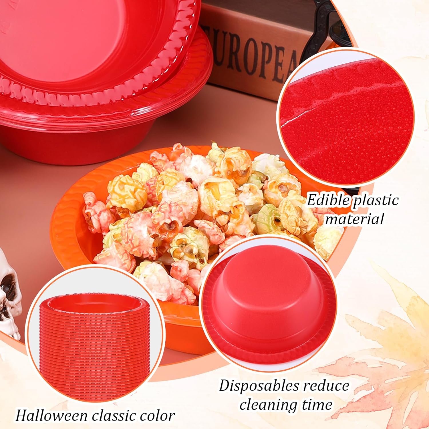 Wholesale 150 Pcs 12 oz Disposable Plastic Serving Bowls for Salad Soup Dessert Snacks Thanksgiving Halloween Christmas Party Picnics Factory Wholesale 150 Pcs 12 oz Disposable Plastic Serving Bowls for Salad Soup Dessert Snacks Thanksgiving Halloween Christmas Party Picnics Factory