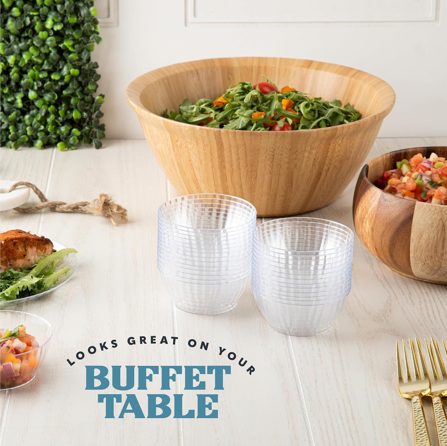 Wholesale 50 Pack Small 6 oz Clear Plastic Bowls Elegant Crystal-Like for Parties and Occasions Factory