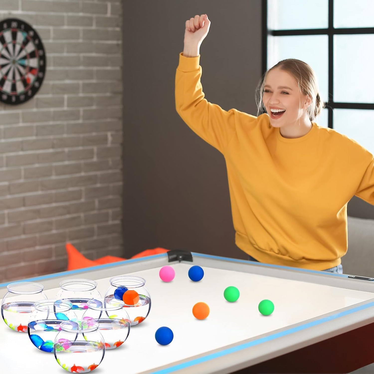 Wholesale 12-Pack 30 oz Table Tennis Fish Bowl Carnival Game Favors Bounce Round Bowls Multicolor Balls Gold Plastic Fish Adult Party Prizes Factory Wholesale 12-Pack 30 oz Table Tennis Fish Bowl Carnival Game Favors Bounce Round Bowls Multicolor Balls Gold Plastic Fish Adult Party Prizes Factory