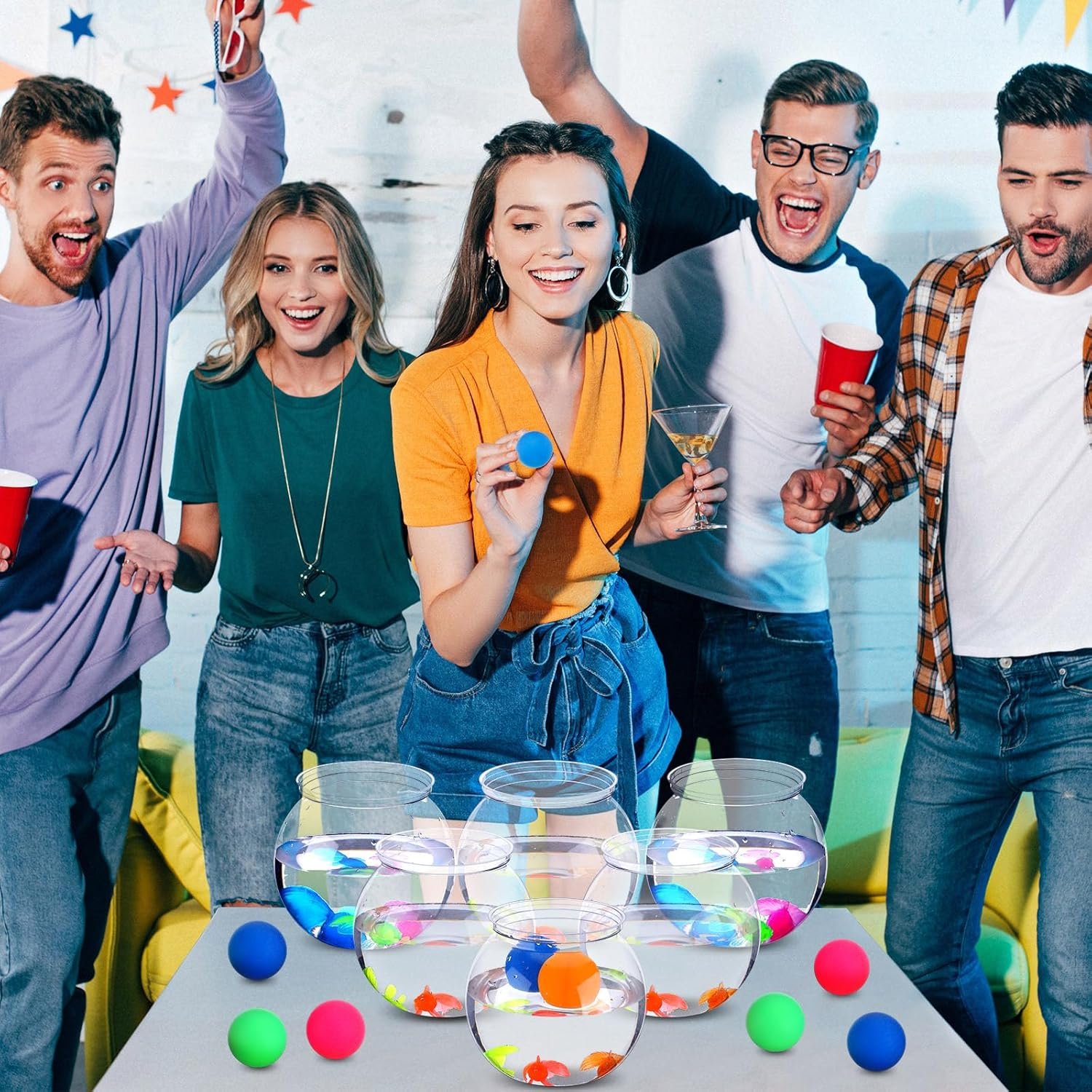 Wholesale 12-Pack 30 oz Table Tennis Fish Bowl Carnival Game Favors Bounce Round Bowls Multicolor Balls Gold Plastic Fish Adult Party Prizes Factory Wholesale 12-Pack 30 oz Table Tennis Fish Bowl Carnival Game Favors Bounce Round Bowls Multicolor Balls Gold Plastic Fish Adult Party Prizes Factory