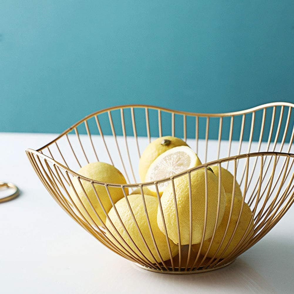 OEM Curved-Edge Modern Creative Single Tier Iron Wire Fruit Vegetable Bread Decorative Stand Serving Basket Holder Gold supplier OEM Curved-Edge Modern Creative Single Tier Iron Wire Fruit Vegetable Bread Decorative Stand Serving Basket Holder Gold supplier