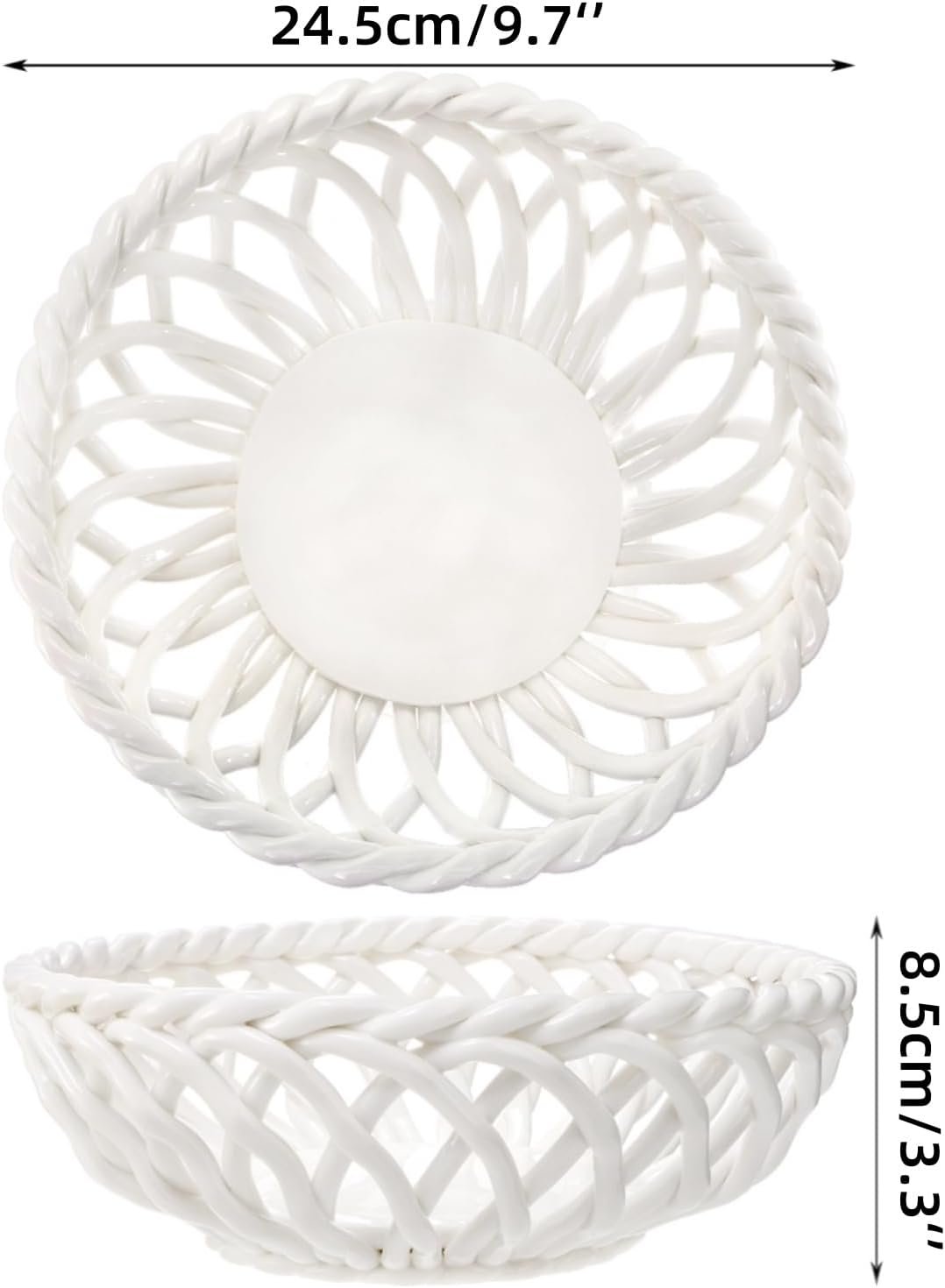 OEM 9.7'' Large Ceramic Fruit Bowl Decorative Basket with Holes Vegetable Holder Serving Dish for Kitchen Countertop Factory OEM 9.7'' Large Ceramic Fruit Bowl Decorative Basket with Holes Vegetable Holder Serving Dish for Kitchen Countertop Factory