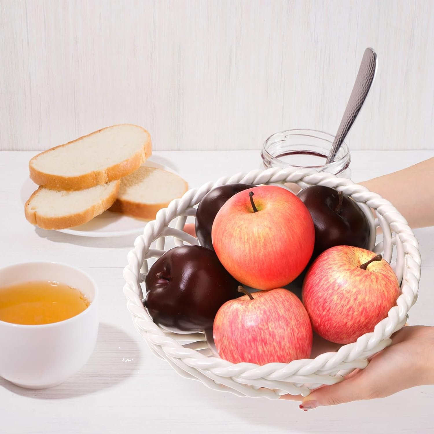 OEM 9.7'' Large Ceramic Fruit Bowl Decorative Basket with Holes Vegetable Holder Serving Dish for Kitchen Countertop Factory OEM 9.7'' Large Ceramic Fruit Bowl Decorative Basket with Holes Vegetable Holder Serving Dish for Kitchen Countertop Factory