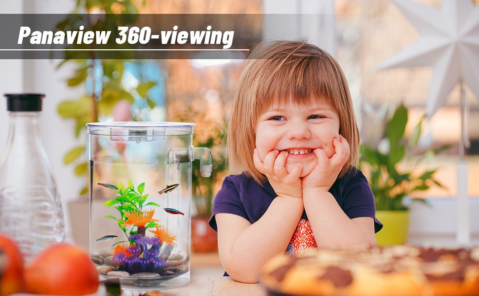 OEM 1 Gallon Betta Fish Tank 360 Aquarium LED Light Automatic Cleaning Starter Kit Desktop Decor Factory OEM 1 Gallon Betta Fish Tank 360 Aquarium LED Light Automatic Cleaning Starter Kit Desktop Decor Factory