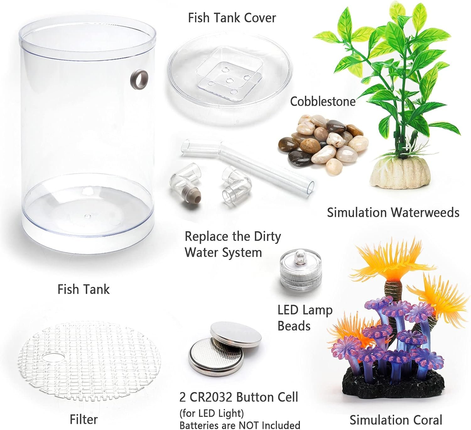 OEM 1 Gallon Betta Fish Tank 360 Aquarium LED Light Automatic Cleaning Starter Kit Desktop Decor Factory OEM 1 Gallon Betta Fish Tank 360 Aquarium LED Light Automatic Cleaning Starter Kit Desktop Decor Factory