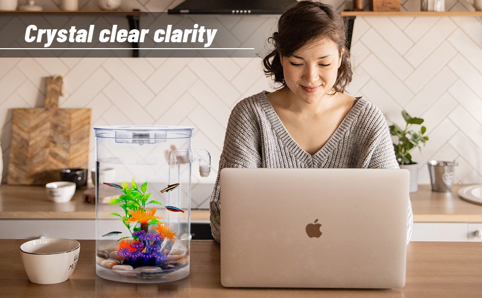 OEM 1 Gallon Betta Fish Tank 360 Aquarium LED Light Automatic Cleaning Starter Kit Desktop Decor Factory OEM 1 Gallon Betta Fish Tank 360 Aquarium LED Light Automatic Cleaning Starter Kit Desktop Decor Factory