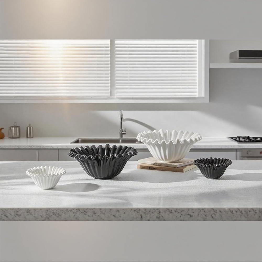 Wholesale Large 10-Inch Porcelain Fruit Bowl Handcrafted Ruffle Design for Kitchen Counter Home Decor Stylish Flower Dish Party Use White Manufacturer Wholesale Large 10-Inch Porcelain Fruit Bowl Handcrafted Ruffle Design for Kitchen Counter Home Decor Stylish Flower Dish Party Use White Manufacturer