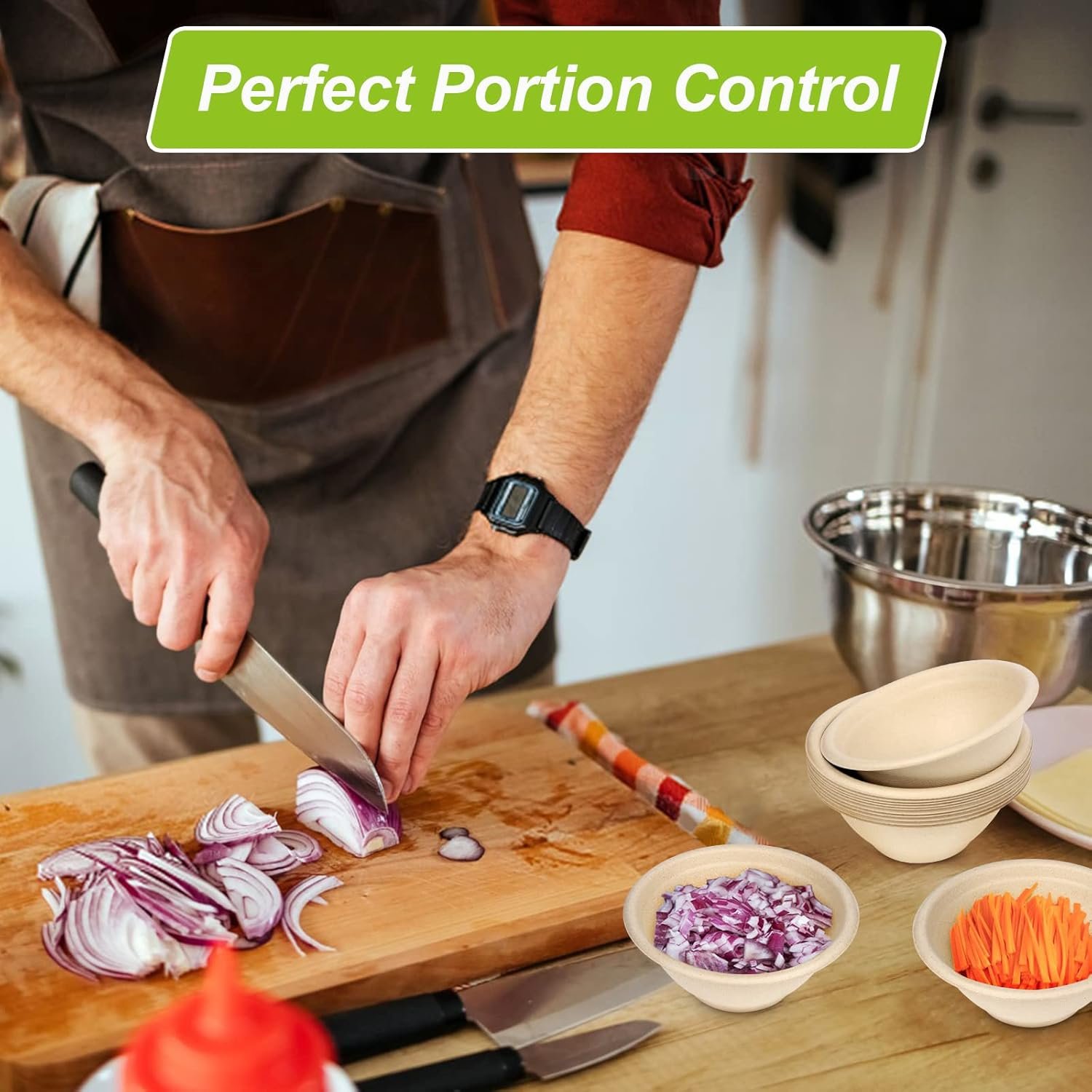 Wholesale 6 oz Small Compostable Biodegradable Bagasse Paper Bowls 100 Pack for Condiments Sauces Ice Cream Factory