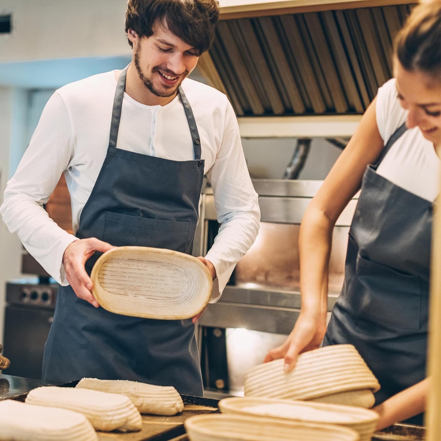 OEM Banneton Bread Proofing Basket 2-Pack 10-Inch Oval with Liner Natural Rattan for Artisan Sourdough Baking Professional Home Use Factory