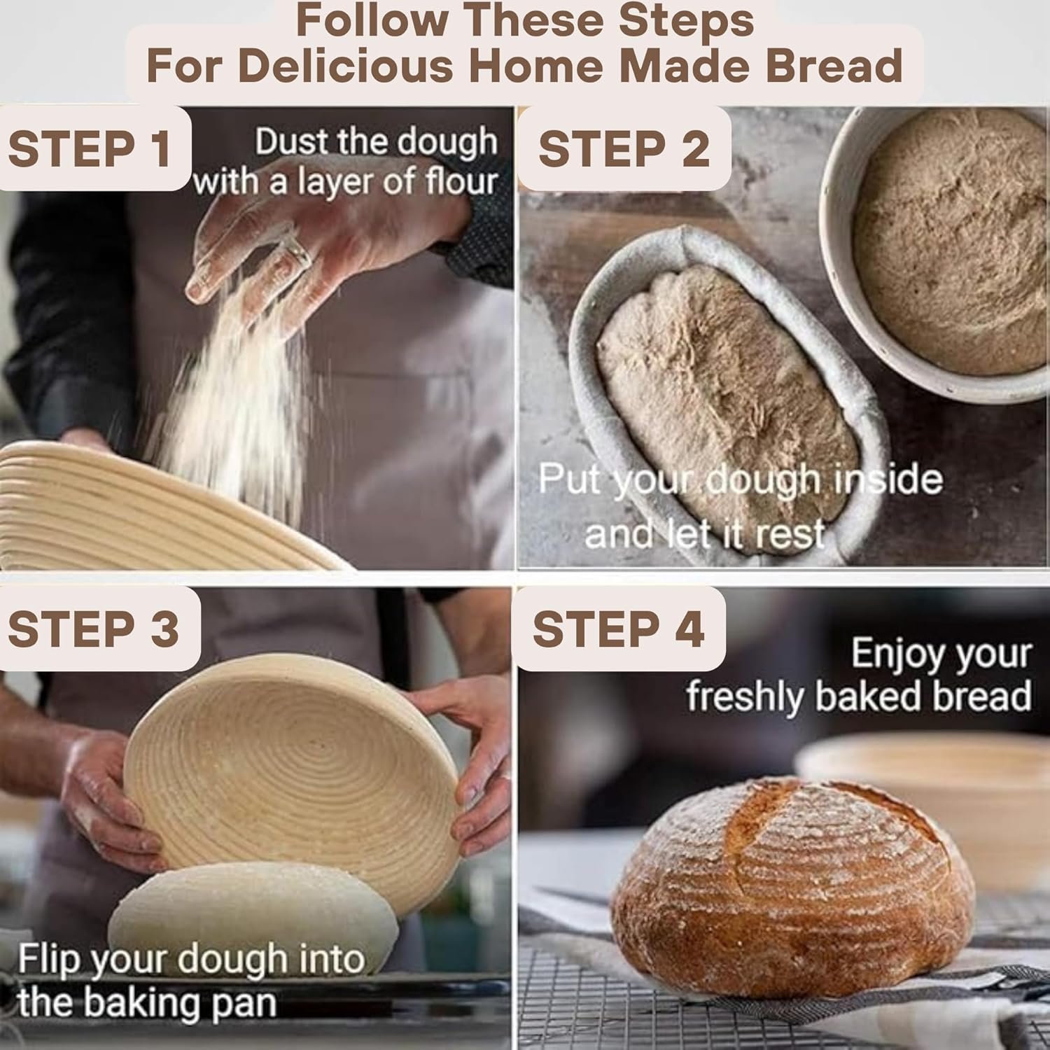 OEM Banneton Bread Proofing Basket 2-Pack 10-Inch Oval with Liner Natural Rattan for Artisan Sourdough Baking Professional Home Use Factory