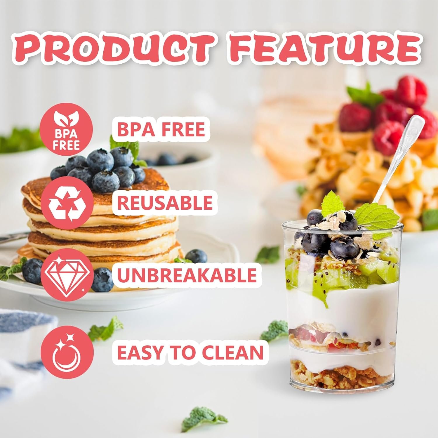 Wholesale 200 Pack 3 oz Mini Plastic Dessert Cups with Spoons Disposable Clear Pudding Parfait Jello Shooter Cups for Party Serving Small Trifle Bowls Fruit Ice Cream Yogurt Appetizer Chocolate Factory