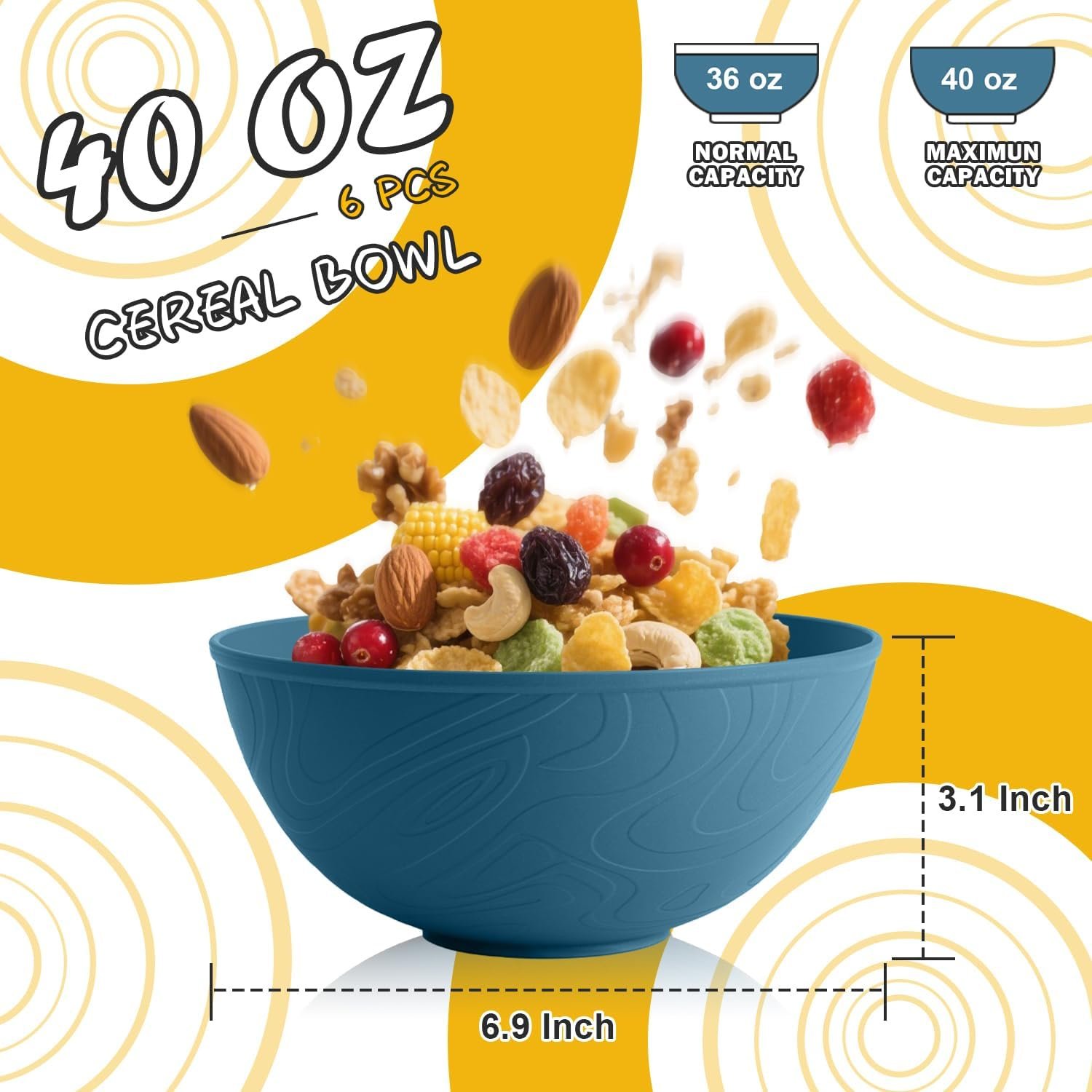 Wholesale Unbreakable 40 OZ Wheat Straw Cereal Bowls Set of 6 Microwave Dishwasher Safe for Kitchen Outdoors Salad Soup Ramen Factory Wholesale Unbreakable 40 OZ Wheat Straw Cereal Bowls Set of 6 Microwave Dishwasher Safe for Kitchen Outdoors Salad Soup Ramen Factory