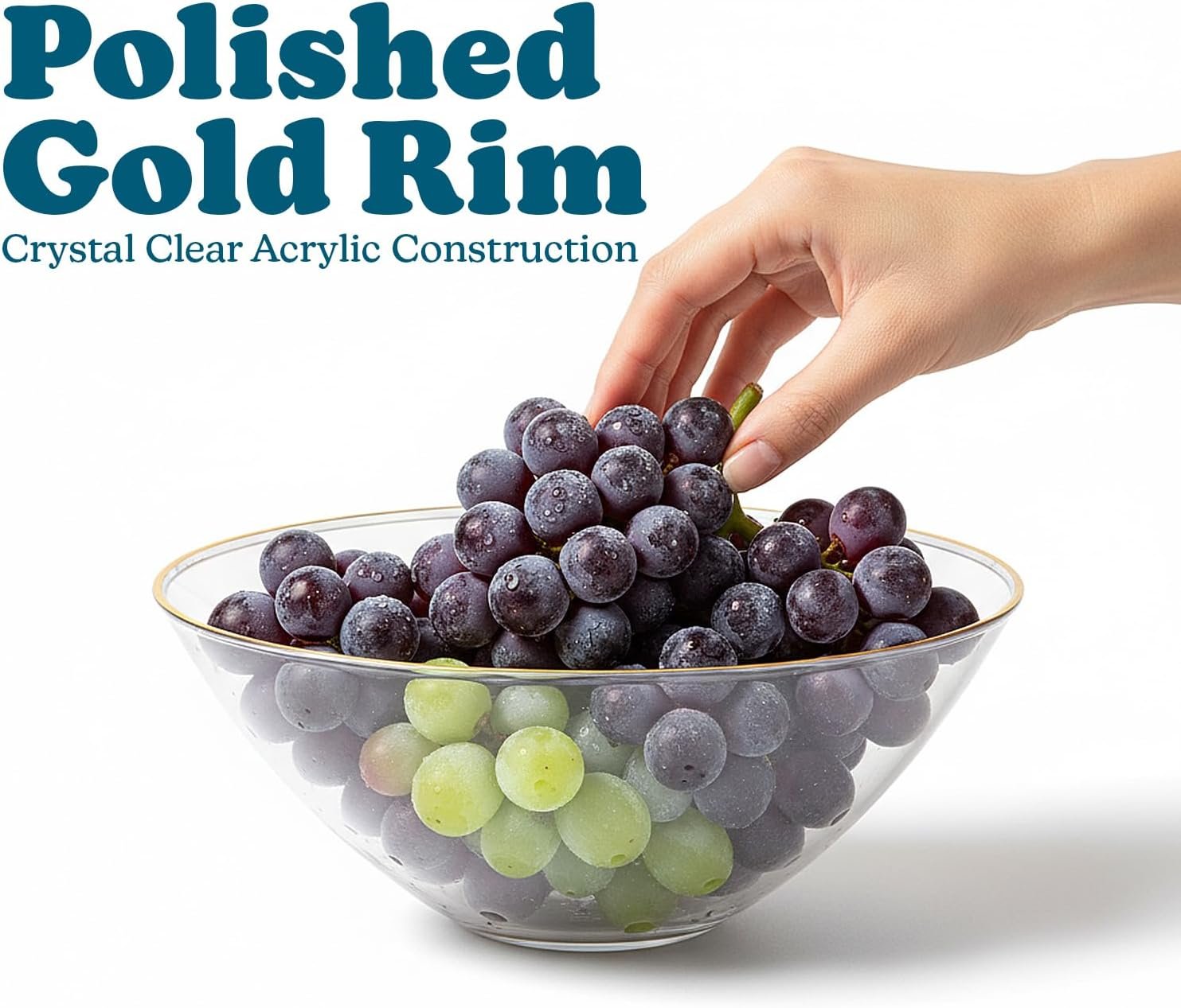 Wholesale Organic Clear Gold-Rim Disposable Plastic Salad Bowls 58oz Large Premium Quality Stylish Party Tableware Factory