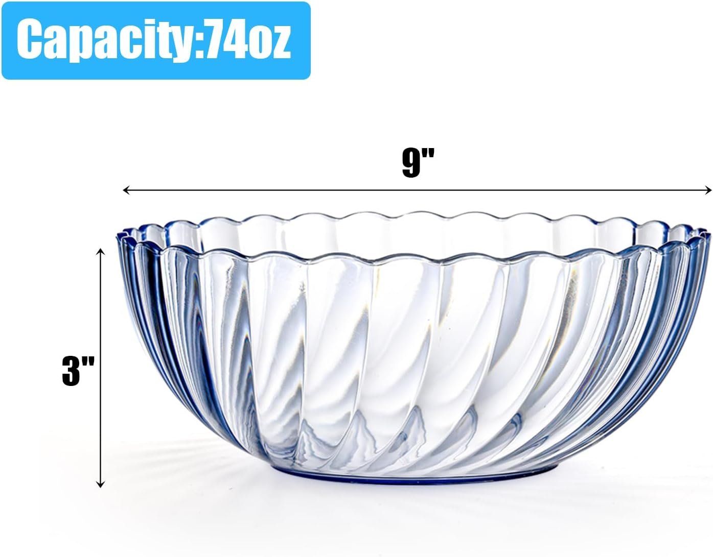 Wholesale 4 Pack 74oz Break Resistant Multicolor Plastic Serving Mixing Bowls for Salad Fruit Popcorn Chip and Dip Factory Wholesale 4 Pack 74oz Break Resistant Multicolor Plastic Serving Mixing Bowls for Salad Fruit Popcorn Chip and Dip Factory