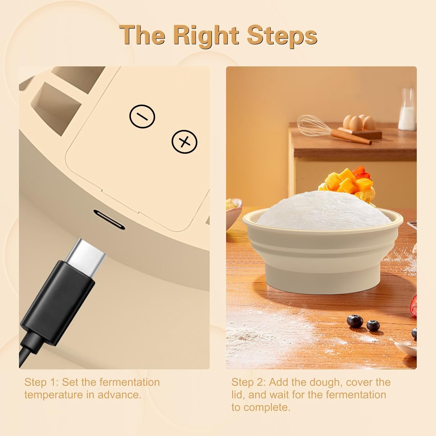 OEM 9-Inch Heated Banneton Bread Proofing Basket Foldable Silicone Sourdough Fermentation Bowl Graphene Warmer Lid 4 Adjustable Temperature Levels Non-Stick Surface Factory