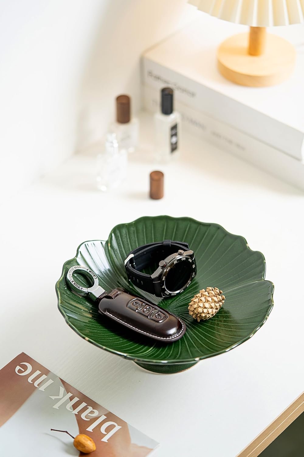 OEM Modern Ceramic Large Green Fruit Bowl 8.5 Inch Decorative Home Accent Factory