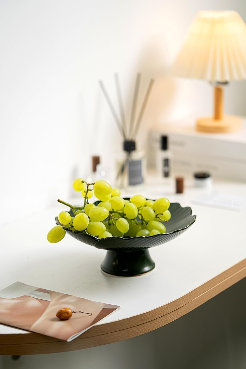 OEM Modern Ceramic Large Green Fruit Bowl 8.5 Inch Decorative Home Accent Factory