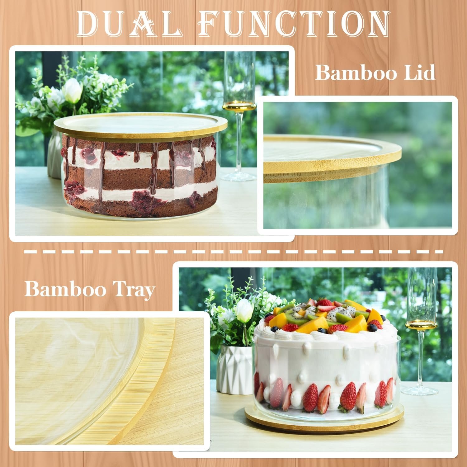 OEM 9-Inch 135oz Extra Large Serving Bowl with Bamboo Lid - Dual Function Mixing Bowl for Salads Dessert Fruit Punch - Microwave Dishwasher Safe for Entertaining Factory OEM 9-Inch 135oz Extra Large Serving Bowl with Bamboo Lid - Dual Function Mixing Bowl for Salads Dessert Fruit Punch - Microwave Dishwasher Safe for Entertaining Factory