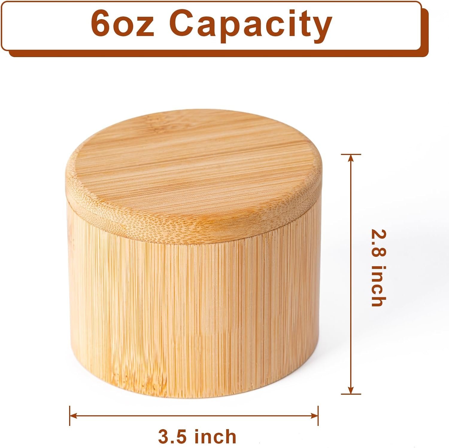 Wholesale Bamboo Salt Cellar Magnetic Swivel Lid 6oz Round Storage Box for Pepper Sugar Herbs Factory Wholesale Bamboo Salt Cellar Magnetic Swivel Lid 6oz Round Storage Box for Pepper Sugar Herbs Factory