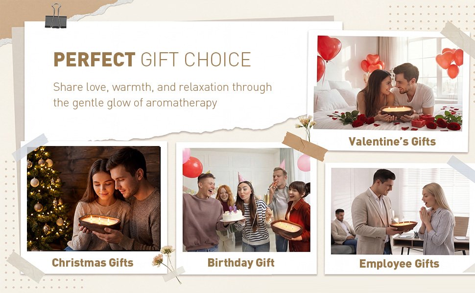 Wholesale 10 oz Rustic Wood Dough Bowl Soy Candle 3 Wick Scented Apple Cinnamon Gift for Men Women Farmhouse Table Centerpiece Home Decor Christmas Factory