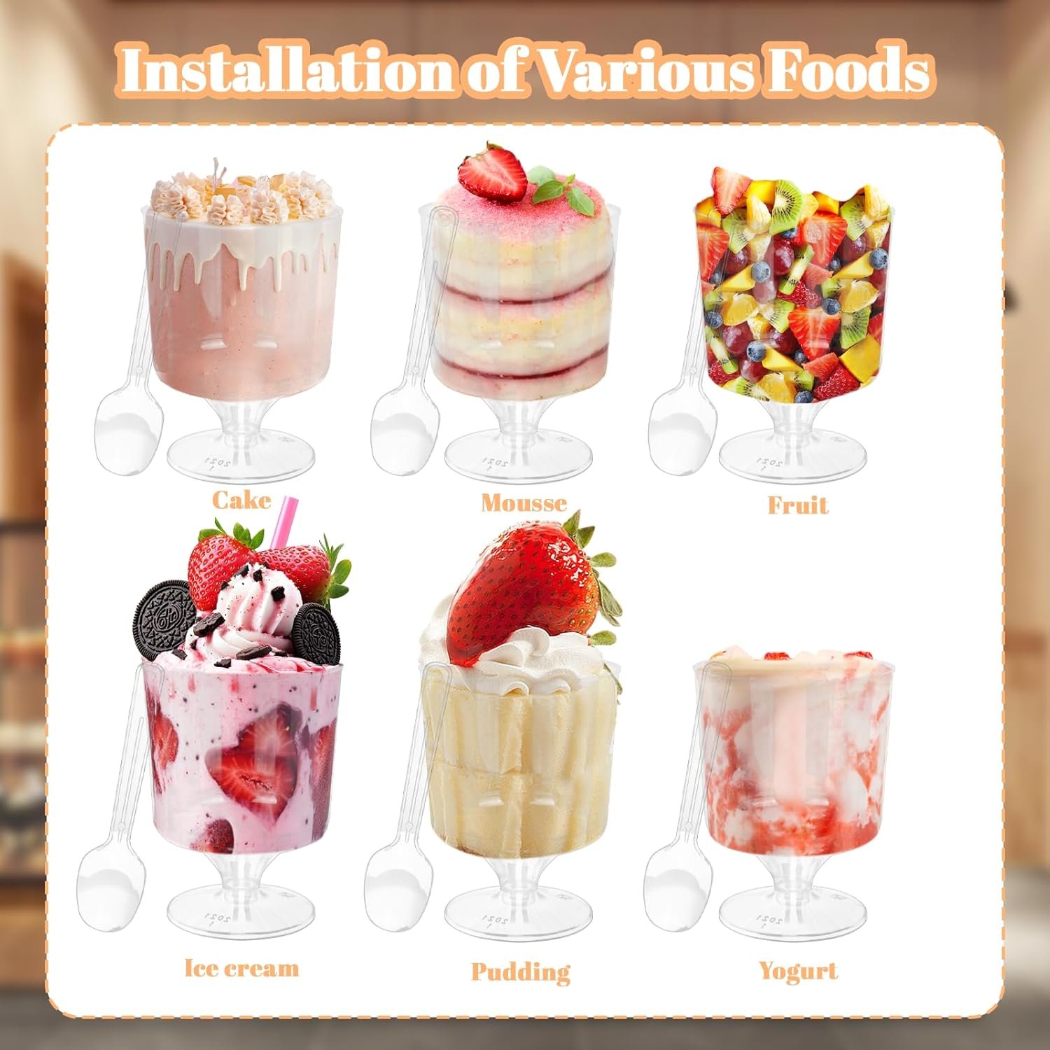 Wholesale 50 Pack 5oz Clear Dessert Cups with Spoons Round Charcuterie Cups Mini Plastic Goblets Party Trifle Bowls Appetizer Cups for Yogurt Fruit Pudding Mousse Factory Wholesale 50 Pack 5oz Clear Dessert Cups with Spoons Round Charcuterie Cups Mini Plastic Goblets Party Trifle Bowls Appetizer Cups for Yogurt Fruit Pudding Mousse Factory