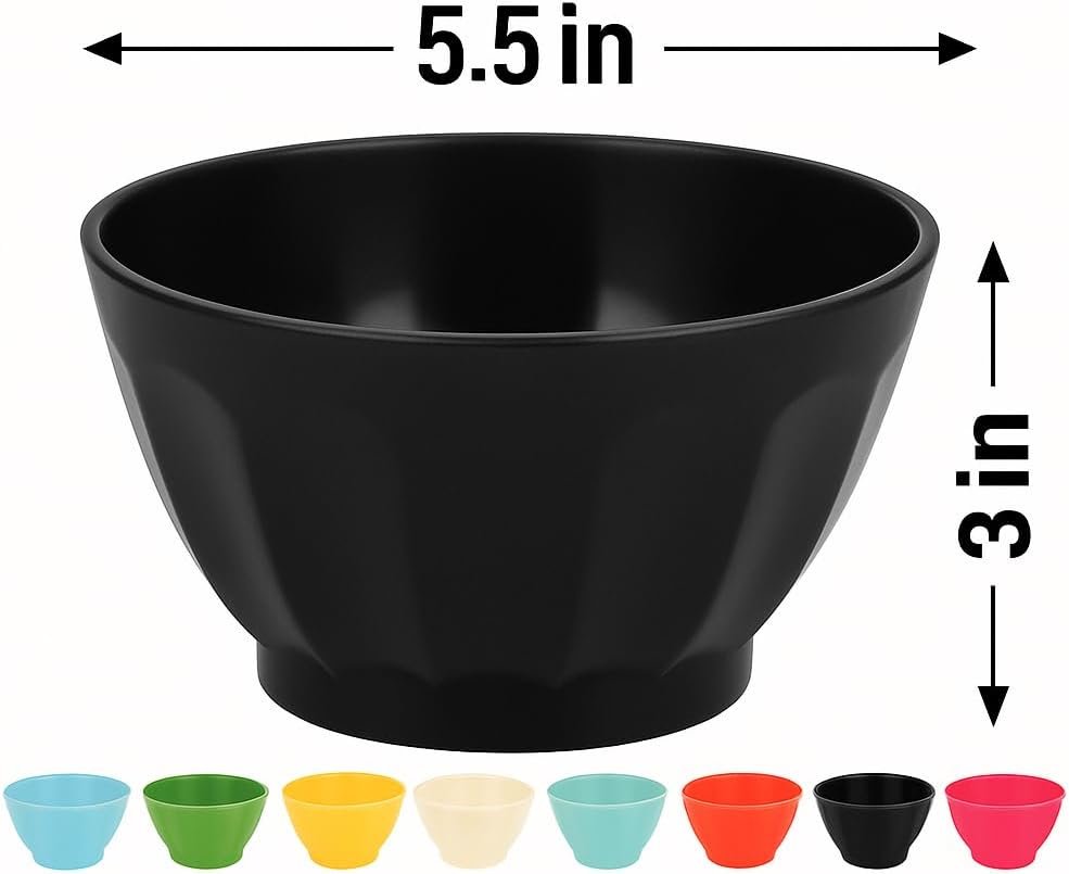 Wholesale Colorful Unbreakable Plastic Bowl 4pk Medium 750ml Red for Salad Snacks Breakfast Cereal Fruit Popcorn Soup Shatterproof BPA Free Factory