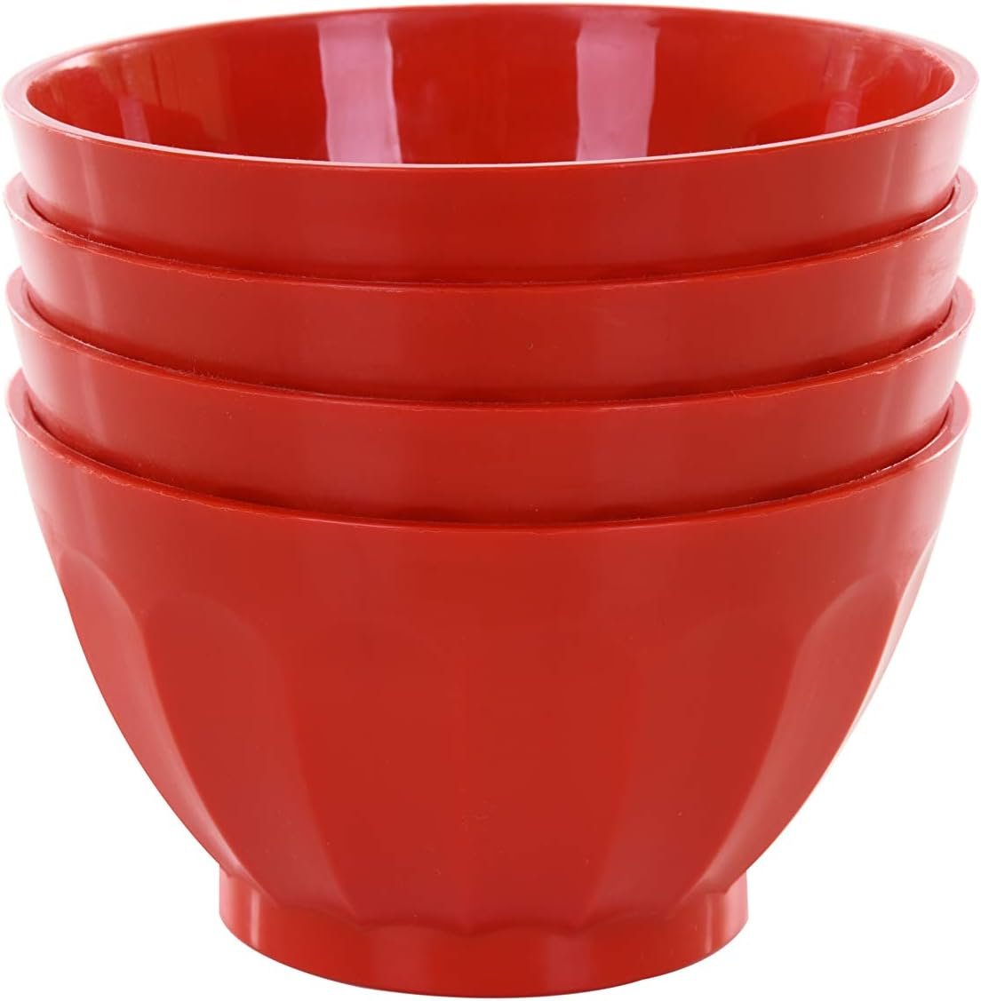 Wholesale Colorful Unbreakable Plastic Bowl 4pk Medium 750ml Red for Salad Snacks Breakfast Cereal Fruit Popcorn Soup Shatterproof BPA Free Factory