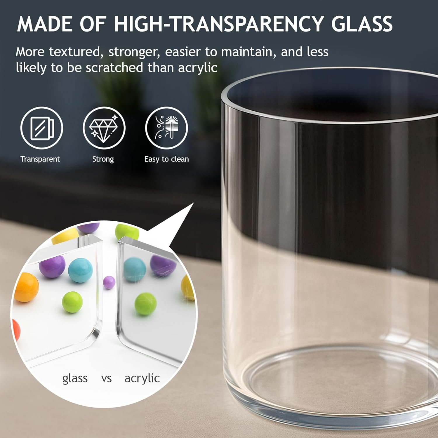 OEM 2.5 Gallon Cylindrical Glass Fish Tank Solid Base 360° Full View Desktop Aquarium Starter Easy Maintenance for Betta Snails Shrimp Aquatic Plants Small Terrarium Factory