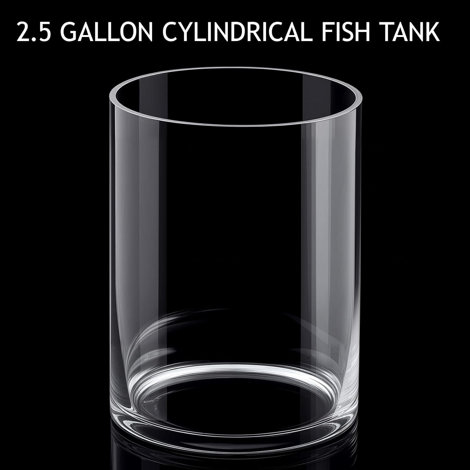 OEM 2.5 Gallon Cylindrical Glass Fish Tank Solid Base 360° Full View Desktop Aquarium Starter Easy Maintenance for Betta Snails Shrimp Aquatic Plants Small Terrarium Factory