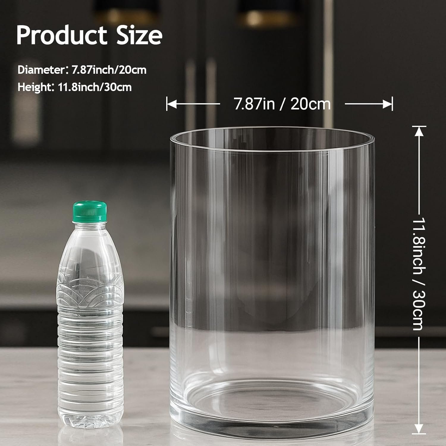 OEM 2.5 Gallon Cylindrical Glass Fish Tank Solid Base 360° Full View Desktop Aquarium Starter Easy Maintenance for Betta Snails Shrimp Aquatic Plants Small Terrarium Factory