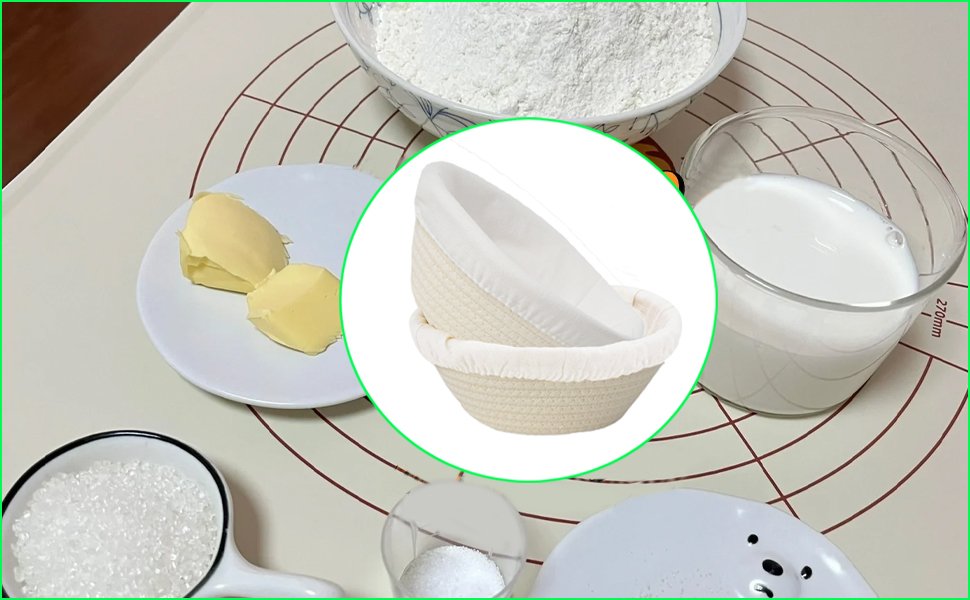 OEM 8 Inch 2-Pack Round Banneton Bread Proofing Basket with Liner for Sourdough Baking Factory