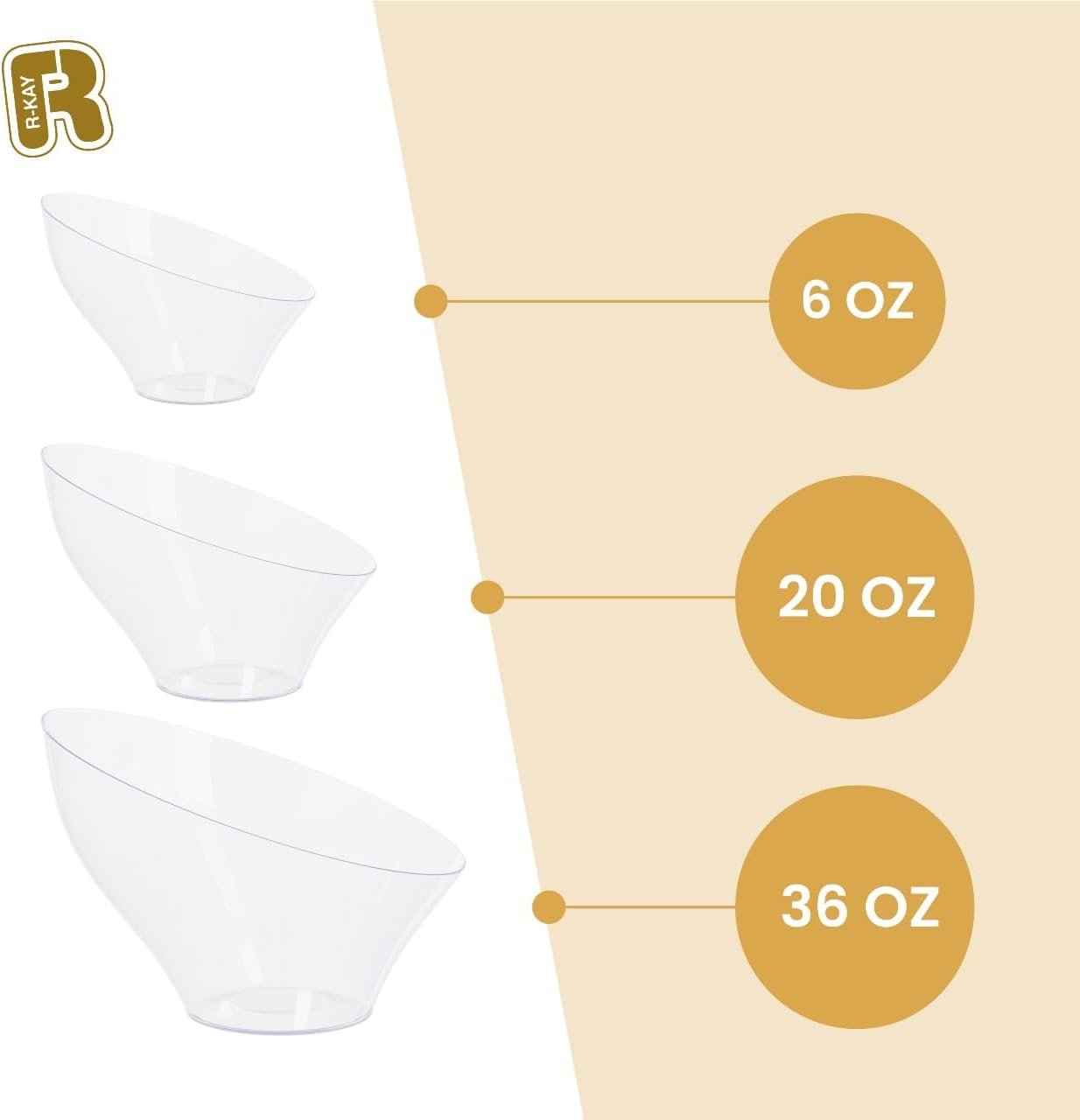 Wholesale 6 Pack Clear Plastic 20 Oz Angled Candy Serving Bowls Disposable Heavy Duty for Weddings Catering Parties All Occasions (Clear Medium) Factory