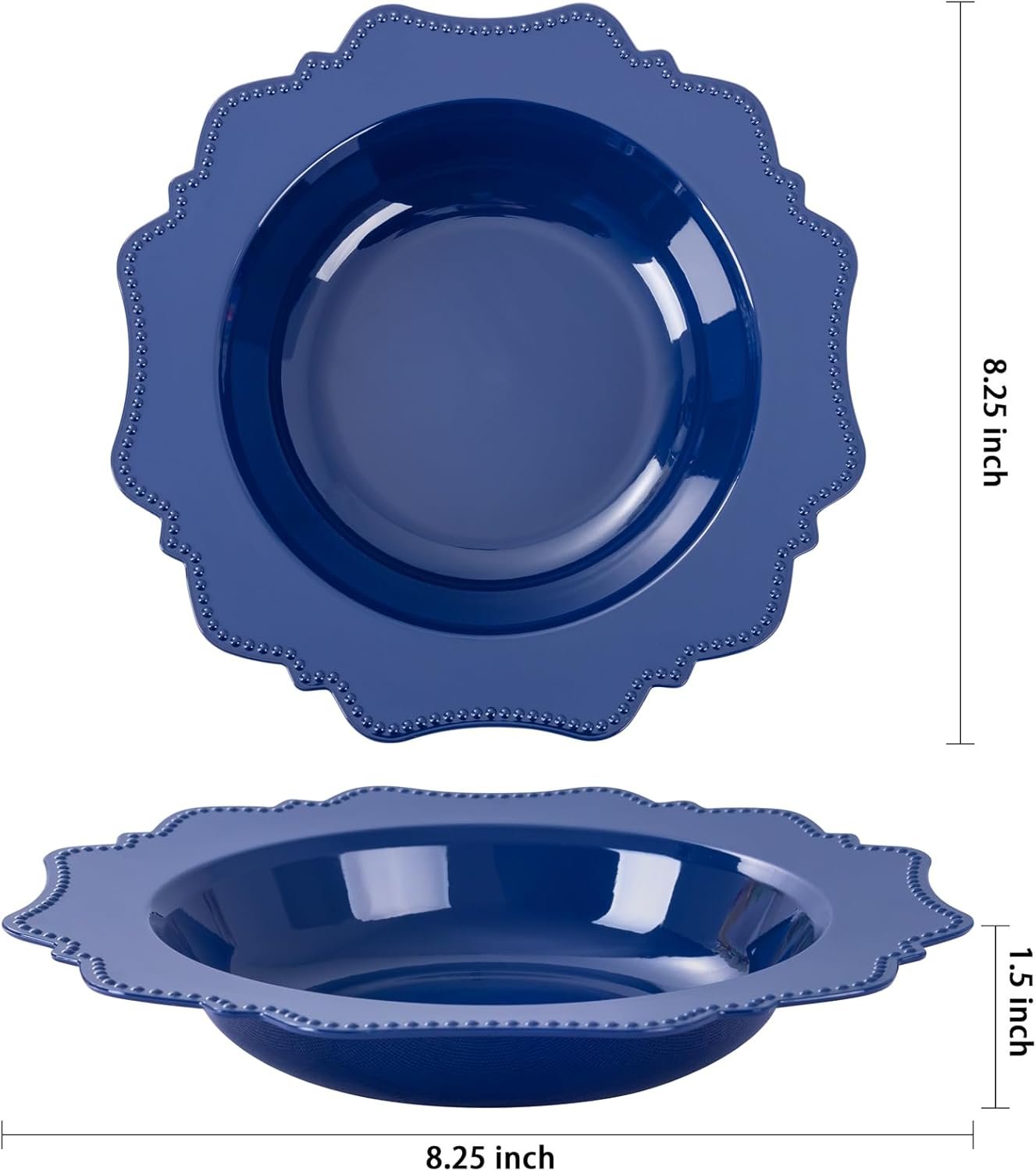 Wholesale Navy Blue 12 Oz Plastic Disposable Party Bowls 60 Pack Shatterproof Soup Salad Dinnerware for Catering Holidays Weddings Everyday Use Factory