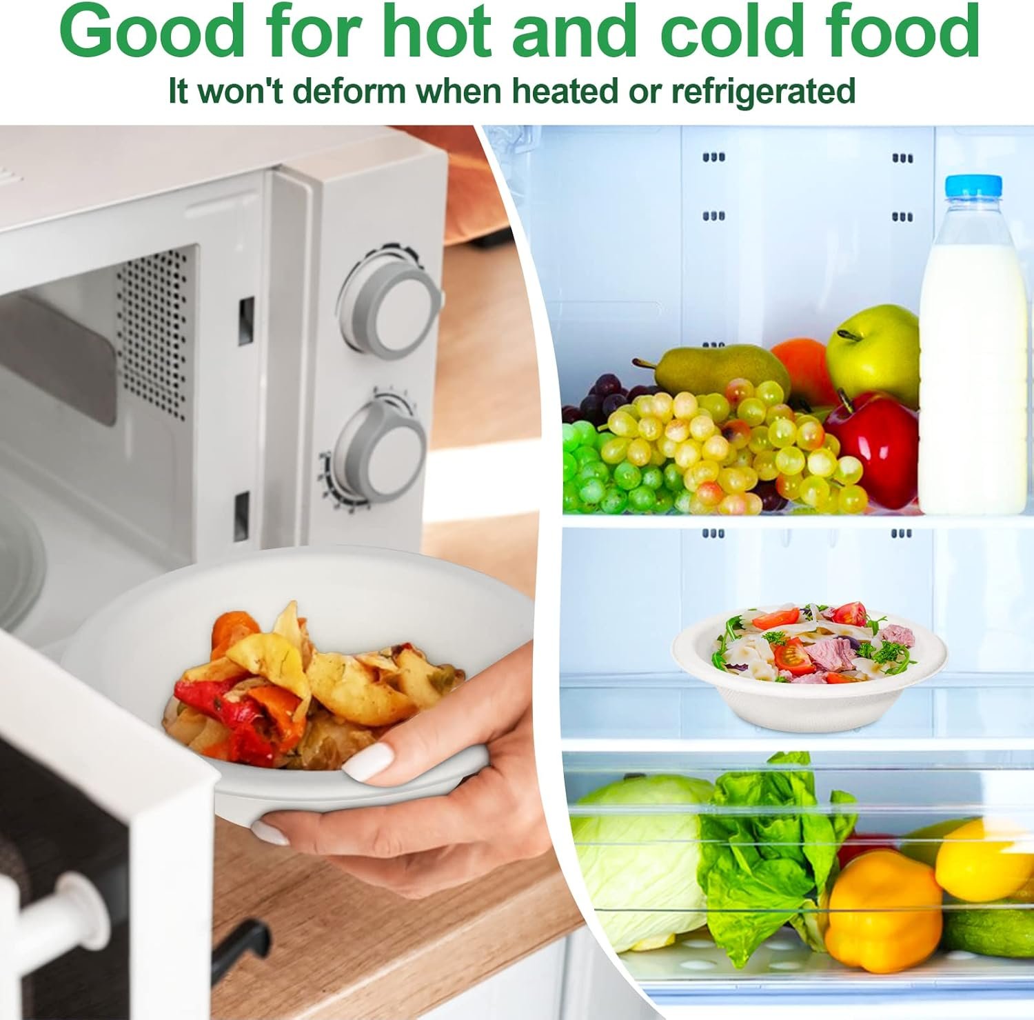 Wholesale 20oz Disposable Heavy Duty Compostable Biodegradable White Bagasse Paper Bowls 50 Pack for Hot and Cold Food Factory