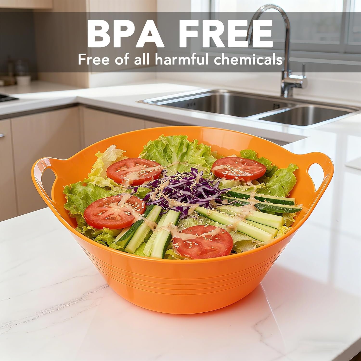 Wholesale 6 Pack 4.9L Large Plastic Snack Serving Bowls with Handles for Party Kitchen Fruit Cereal Candy Salad Chips Microwave Safe Factory Wholesale 6 Pack 4.9L Large Plastic Snack Serving Bowls with Handles for Party Kitchen Fruit Cereal Candy Salad Chips Microwave Safe Factory